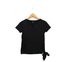 組曲 クミキョクファム KUMIKYOKU FAM. カットソー Tシャツ 半袖 スクエアネック リボン コットン 3 ブラック 黒 /KT21のサムネイル