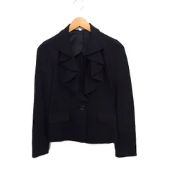 ナラカミーチェ NARA CAMICIE ラッフルカラー ジャケット 1ボタン 無地 1 ブラック 黒 /FT36のサムネイル