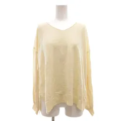 アースミュージック&エコロジー EARTH MUSIC & ECOLOGY ナチュラルレーベル タグ付き ニット セーター カットソー F アイボリー Vネック サイドスリット 長袖 /NU ■GY66