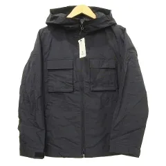 ナノユニバース nano universe タグ付き コットンナイロン ミリタリー フード ブルゾン ジャケット 薄手 S 紺 ネイビー ■YHS3