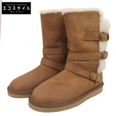 UGG アグ ヴィンテージ加工 スエード レザー ムートンブーツ シューズ レディース ブラウン 23cm 6(US)