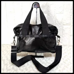 レスポートサック 2way ショルダーバッグ ハンドバッグ パテント ブラック エナメル LeSportsac
