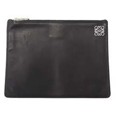 LOEWE ロエベ アナグラム レザーポーチ  ブラック