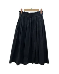 ダブルスタンダードクロージング DOUBLE STANDARD CLOTHING ギャザー イージー フレアスカート ロング丈 COTTON コットン 綿 BLACK 黒 SIZE36 0502-170-193 C スカート 無地 ブラック 104LB-89