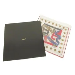 セリーヌ CELINE コットン スカーフ 2点セット 総柄 薄手 黒 レッド ☆AA★