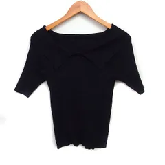 プロポーション ボディドレッシング PROPORTION BODY DRESSING 衿付き リブ ニット セーター 半袖 無地 F ブラック 黒 /FT9