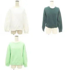 ザラ ZARA 裏起毛 トレーナー Mサイズ 3点セット 白 ホワイト 緑 グリーン 黄緑 ライトグリーン