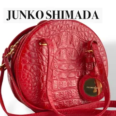 【美品】JUNKO SHIMADA ジュンコシマダ　ショルダーバッグ　レッド　カイマン　クロコ型押し　バニティ型　レッド　レディースのサムネイル