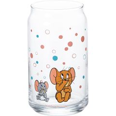 [신품] [톰과 제리] 애니메이션 장면 타피 캔형 유리 주스 글라스 약 360ml 약 직경 7 × 13cm 식기 톰 제리 상품 잡화 핑크 & 블루 일본제 SAN4511 1