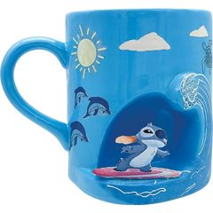 [Brand New] Disney "Stitch" Mug, Large, Surfing Goods, Lilo & Stitch, Stationery, Blue, Approx. 12 x 9 cm, 325 ml, SAN4854 1