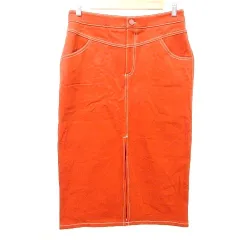 ザラ ZARA タグ付き スリット タイトスカート ひざ丈 Lサイズ テラコッタ ■GY61