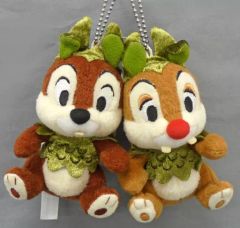 [중고] 봉제인형 칩 & 데일 봉제인형 배지 [디즈니 할로윈 2008] 도쿄 디즈니 리조트 한정