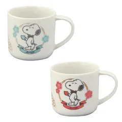【新品】 山加商店(Yamakasyoten) マグカップ コップ カップ ティーカップ スヌーピー ノスタルジー マグ（2色組） 0
