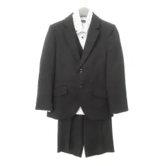 ヒロミチナカノ hiromichi nakano 美品 スーツ セットアップ ジャケット シャツ パンツ ベスト キッズ 男の子 130cm 黒 ブラック