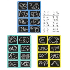 【特価商品】LIKENNY 知恵の輪 24点セット 子供 大人 謎解き ミステリー リング パズル 手遊び おもちゃ 知育 おもちゃ 初心者と上級者 脳トレに 暇つぶし (A)