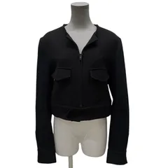 Y's 袖切替ウールカットオフノーカラーショートジャケット 裁ち切り ブルゾン コート Yohji Yamaomto Femme レディースのサムネイル