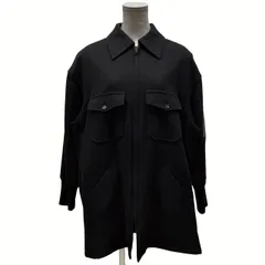 Yohji Yamamoto +NOIR 18AW ウールフラノ袖リブダブルポケットジップアップシャツジャケット ブルゾン コート レディースのサムネイル