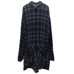 SOSNOVSKA リネンコットンガーゼチェックカットオフバンドカラーロングシャツ ブラウス トップス ソスノブスカ メンズのサムネイル