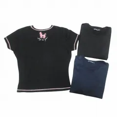 フォクシーニューヨーク FOXEY NEW YORK ＆ラルフローレン カットソー Tシャツ 3点セット まとめ 半袖 ワッペン ロゴ刺繡 L 紺 黒 X