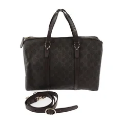 GUCCI グッチ バッグ ハンドバッグ 322231 PVC レザー  ダークブラウン ゴールド金具  GGスプリーム 2WAY ミニ ボストンバッグ ショルダーバッグ 