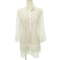 アンタイトル UNTITLED 七分袖 シャツ チュニック 日本製 無地 薄手 4 約Lサイズ 白 ホワイト ■GY61