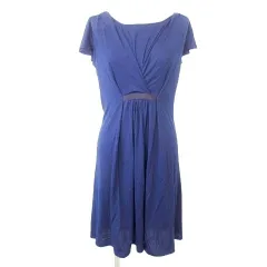 リフレクト Reflect ワンピース ひざ丈 半袖 レーヨン 9 M相当 紺 ネイビー A1219