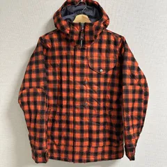 (^w^)b BURTON バートン 前開きスナップボタン ウィンタースポーツ フルジップアップ サイドポケット スノーウェア スノーボード フード付き ポリエステル100% オレンジ 黒 グレー メンズ サイズ M OM11791HGのサムネイル