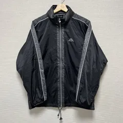 (^w^)b Kappa カッパ ジャンパー ブルゾン  ウィンドブレーカー トラックジャケット ポリエステル100% 黒 ブラック グレー 灰色 白 ホワイト メンズ サイズ M OM11806HG