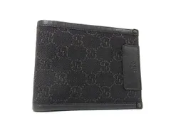 GUCCI グッチ 財布 GGキャンバス 101659 ブラック キャンバス×レザー メンズ 二つ折り 財布 美品