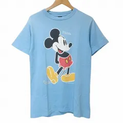 ヴィンテージ VINTAGE ミッキーTシャツ 半袖 カットソー ディズニー プリント クルーネック 丸胴 水色 X