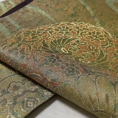 袋帯 膨れ織 更紗模様 唐花模様 花模様 金糸 銀糸 着物 014tz - メルカリ