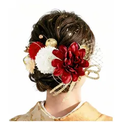 【新品】 和装 髪飾り 大人 卒業式 髪飾り 19点セット 和服 ヘアアクセサリー 母親 造花飾り あじさい ダリア 和装 ヘアアクセサリー 金箔 水引 和玉 女の子 和装小物 ヘアピン 振袖/着物/浴衣/袴 七五三/成人式/結婚式/花火大会/お祭りに適用 1