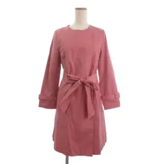 アプワイザーリッシェ Apuweiser-riche ノーカラーコート スプリング ロング ウエストベルト ピンク 1■TC