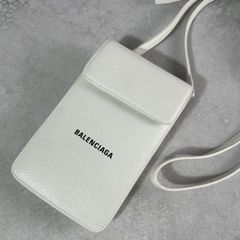 美品 バレンシアガ カーフォンホルダー スマホショルダーバッグ レザー 