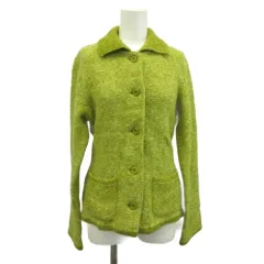 クリスチャンオジャール CHRISTIAN AUJARD ニット ジャケット カーディガン ウール 長袖 38 緑 グリーン /XZ ■ECD001