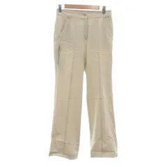 アダバット adabat ストレッチパンツ スラックス センタークリース ロゴ刺繍 M ベージュ /JS