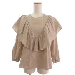 ザラ ZARA シャツ ブラウス 長袖 フリル ベージュ XS