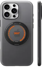 ★TORRAS iPhone 15 Pro 用 ケース【チクチク・多機能360度回転スタンド】 縦横両対応 マグネット搭載 MagSafe対応 米軍規格耐衝撃 リング 指紋防止 黄変防止 マグセーフ対応 レンズ保護 「Ostand R Fitness」ブラック