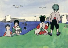 櫻井幸雄 複製画(額なし) 少年野球「雨上がりの球場」リトルリーグ