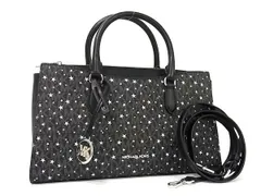 MICHAEL KORS マイケルコース ハンドバッグ アーデン トップジップ サッチェル ミディアム 35F5S4XS2I ブラック ホワイト PVC×レザー レディース 2WAY シルバー金具 新古未使用展示品