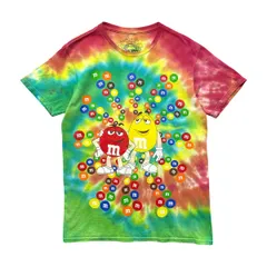 USA 古着 m&m's エムアンドエムズ 企業系 Tシャツ プリント メンズS マルチカラー タイダイ チョコレート BA5284のサムネイル