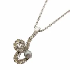 ニナリッチ NINA RICCI ラインストーン ネックレス ペンダント シルバーカラー アクセサリー ■OOM