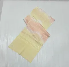 帯揚/美品/丹後ちりめん/イエロー×ピンク×白/正絹/10173