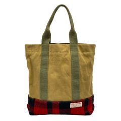 FILSON(フィルソン) トートバッグ - ライトブラウン×レッド×マルチ 一部チェック柄 ウール