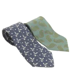 エンポリオアルマーニ EMPORIO ARMANI CRAVATTE 2点 セット ネクタイ 総柄 シルク マルチカラー 小物 ■OOM