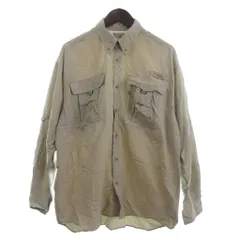 コロンビア Columbia ヴィンテージ シャツ 長袖 ボタンダウン ナイロン ポケット ベージュ M