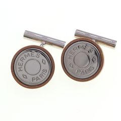 美品☆エルメス セリエ カフス ブラック×シルバー - メルカリ