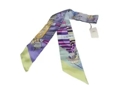 HERMES エルメス リボンスカーフ ツイリー マルチカラー シルク100% レディース LES FOLIES DU CIEL 大空の狂気 美品