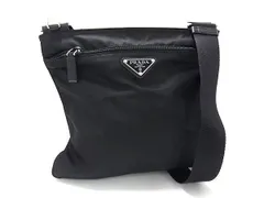 PRADA プラダ ショルダーバッグ トライアングルロゴ ブラック テスートナイロン ユニセックス 三角ロゴマーク シルバー金具 美品