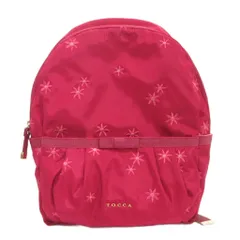 トッカ TOCCA タグ付き リュックサック デイパック リボン 刺繍 花がら ピンク 鞄